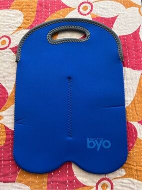 Built NY BYO Blue Neoprene Byo Wine Bottle Tote